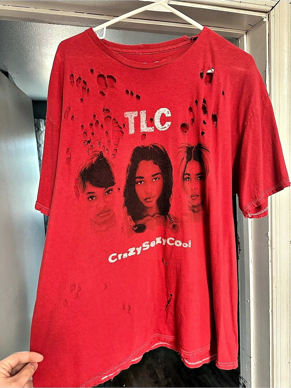 TLC graphic tee Distressed in Red Size Small